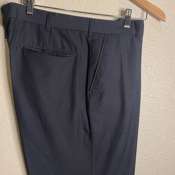 Van Heusen Studio Men Grey/Blue Light Stripped Slacks Size 36x30 - Picture 2 of 12